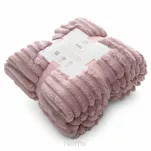 Koc na fotel 70x160 SOFT pudrowy puszysty typu flano z wytłaczanym wzorem Design 91 - 5