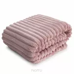 Koc na fotel 70x160 SOFT pudrowy puszysty typu flano z wytłaczanym wzorem Design 91 - 4