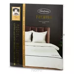 Pościel z makosatyny 160x200 EVA 10B Eva Minge biała z lamówką czarną i napisami - 2