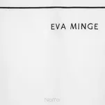 Pościel z makosatyny 160x200 EVA 10B Eva Minge biała z lamówką czarną i napisami - 4