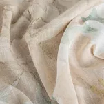 Zasłona na przelotkach 140x250 KARLA naturalna z jasno pomarańczowym wzorem kwiatów piwonii z domieszką lnu - 3