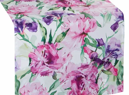 Bieżnik na taras 40x140 GARDEN 34 różowy wodoodporny fioletowy styl kwiatowy