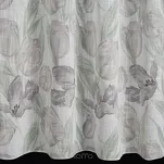 Zasłona na przelotkach 140x250 MILLIE naturalna w stylu eko z zielonym wzorem tulipanów - 6