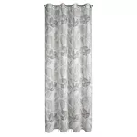 Zasłona na przelotkach 140x250 MILLIE naturalna w stylu eko z zielonym wzorem tulipanów - 10