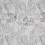 Zasłona na przelotkach 140x250 MILLIE naturalna w stylu eko z zielonym wzorem tulipanów - 2