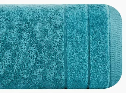 Ręcznik bawełniany 70x140 DAMLA jasny turkus gładki z subtelną bordiurą