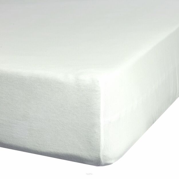 Prześcieradło z bawełny jersey 3 z gumką kremowe 140x200