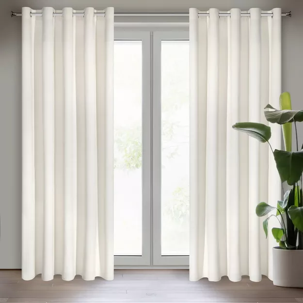 Zasłona na przelotkach 140x250 VILLA welwetowa kremowa o aksamitnej strukturze