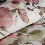 Pościel satynowa 140x200 SPRING 74 biała z wzorem bordowych kwiatów z kolekcji Classic - 3