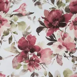 Pościel satynowa 140x200 SPRING 74 biała z wzorem bordowych kwiatów z kolekcji Classic - 4