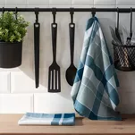 Komplet ścierek kuchennych 2x50x70 MONA niebieskie w kratkę z bawełny - 5