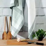 Komplet ścierek kuchennych 2x50x70 MONA niebieskie w kratkę z bawełny - 4