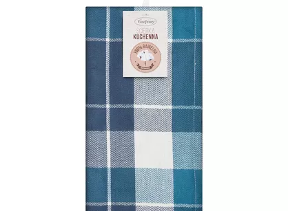 Komplet ścierek kuchennych 2x50x70 MONA niebieskie w kratkę z bawełny