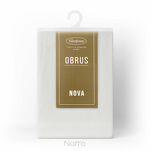 Obrus welwetowy 140x180 MELINDA biały wykończony mankietem - 2