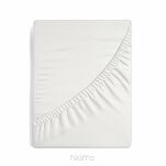 Prześcieradło z bawełny jersey z gumką kremowe 160x200 Design 91 - 2