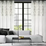 Zasłona na przelotkach 140x250 AURA welwetowa biała jednokolorowa zdobiona w górnej części falbanami - 10