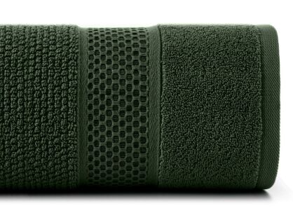 Ręcznik bawełniany 70x140 DANNY zielony z wytłaczaną bordiurą i błyszczącą nicią