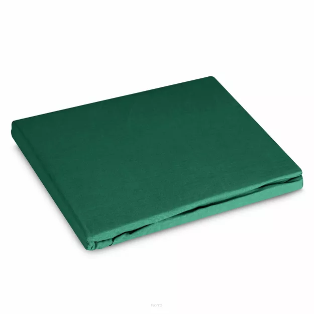 Prześcieradło z bawełny renforce z gumką 180x200 zielone BASIC