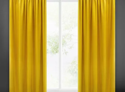 Zasłona gotowa na taśmie 140x270 SIBEL welwetowa Pierre Cardin musztardowa jednokolorowa