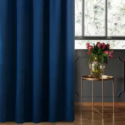 Zasłona gotowa na taśmie 140x270 SIBEL welwetowa Pierre Cardin granatowa jednokolorowa
