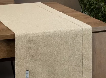 Bieżnik bawełniany 40x180 STELLA 1 złoty zdobiony kantą z wplecioną nicią złotą