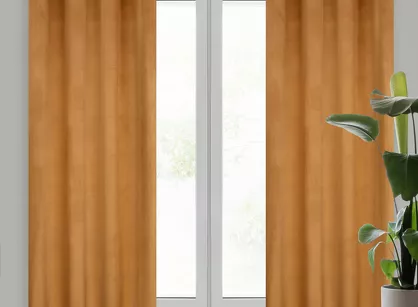 Zasłona na przelotkach 140x250 MELANIE welwetowa miodowa o aksamitnej strukturze