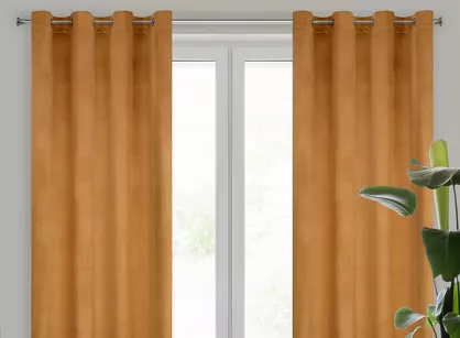 Zasłona na przelotkach 140x250 MELANIE welwetowa miodowa o aksamitnej strukturze