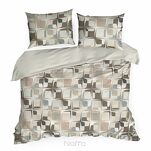 Pościel satynowa 140x200 SPRING 36 beżowa z wzorem geometrycznym z kolekcji Classic - 7