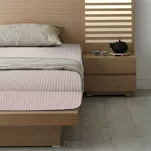 Prześcieradło z żakardowego adamaszku z gumką 120x200 różowe PASY z kolekcji Nova Style - 6
