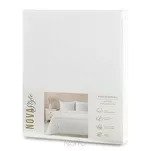 Pościel satynowa 220x200 VERA jednokolorowa gładka biała w prążki - 2