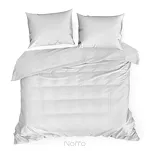 Pościel satynowa 220x200 VERA jednokolorowa gładka biała w prążki - 3