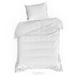 Pościel satynowa 220x200 VERA jednokolorowa gładka biała w prążki - 4