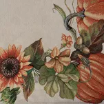 Nakładka gobelinowa 100x100 1220 naturalna z nadrukiem pomarańczowych dyni i słoneczników - 2