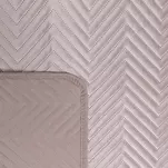 Narzuta na fotel welwetowa 70x160 SOFIA pudrowa pikowana w gęstą jodełkę - 2