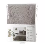 Pościel welwetowa 220x200 FLANO beżowa z tłoczonym wzorem w jednolitym kolorze z kolekcji NOVA - 2