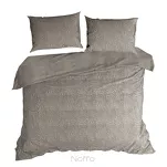 Pościel welwetowa 220x200 FLANO beżowa z tłoczonym wzorem w jednolitym kolorze z kolekcji NOVA - 3