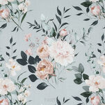 Pościel bawełniana 140x200 ROSITA szara z wzorem róż z kolekcji Classic - 4