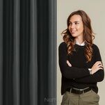 Zasłona na taśmie 140x270 RITA jednokolorowa czarna z miękkiej tkaniny - 9
