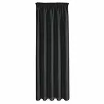 Zasłona na taśmie 140x270 RITA jednokolorowa czarna z miękkiej tkaniny - 7