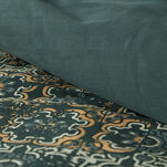 Pościel satynowa 160x200 SPRING 69 ciemna zieleń beż z nadrukiem mozaiki z kolekcji Classic - 3