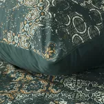 Pościel satynowa 160x200 SPRING 69 ciemna zieleń beż z nadrukiem mozaiki z kolekcji Classic - 2