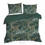 Pościel satynowa 160x200 SPRING 69 ciemna zieleń beż z nadrukiem mozaiki z kolekcji Classic - 6