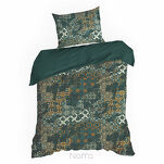 Pościel satynowa 160x200 SPRING 69 ciemna zieleń beż z nadrukiem mozaiki z kolekcji Classic - 5