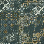 Pościel satynowa 160x200 SPRING 69 ciemna zieleń beż z nadrukiem mozaiki z kolekcji Classic - 4