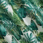 Zasłona na taśmie 140x270 DAVOS welwetowa biała ze złotym nadrukiem egzotycznych liści - 10