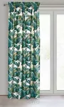 Zasłona na taśmie 140x270 DAVOS welwetowa biała ze złotym nadrukiem egzotycznych liści - 7