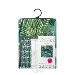 Zasłona na taśmie 140x270 DAVOS welwetowa biała ze złotym nadrukiem egzotycznych liści - 8