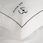 Pościel z makosatyny 160x200 MINGE 2B Eva Minge biała z lamówką czarną i logo projektantki - 3