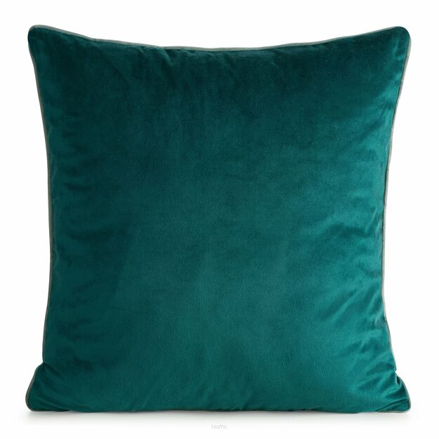 Poszewka welwetowa 45x45 GAJA 2 jednokolorowa ciemny turkus obszyta lamówką