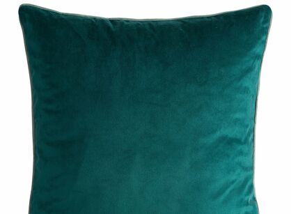 Poszewka welwetowa 45x45 GAJA 2 jednokolorowa ciemny turkus obszyta lamówką